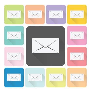 Simge renk set vektör çizim posta