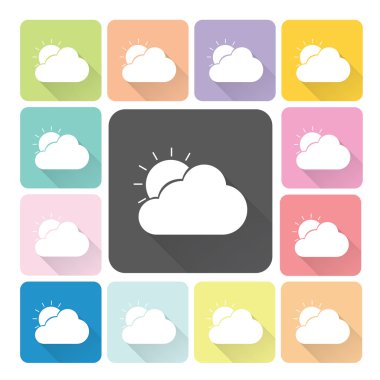 Vektör çizim Weather simge renk ayarla