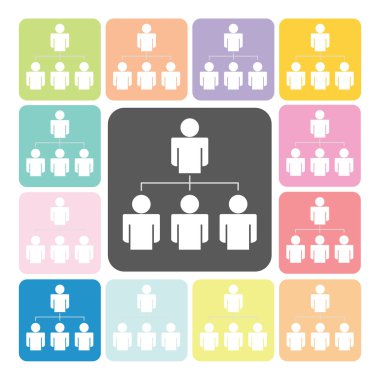 Vektör çizim insanlar simge renk ayarla