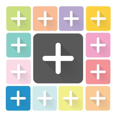 Artı simgesi renk vektör çizim ayarla