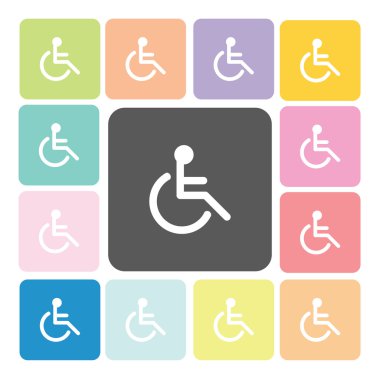 Engelli simge renk set vektör çizim