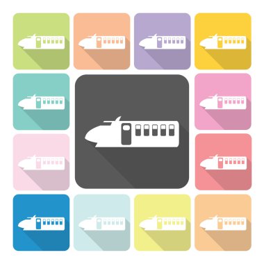 Simge renk set vektör çizim tren