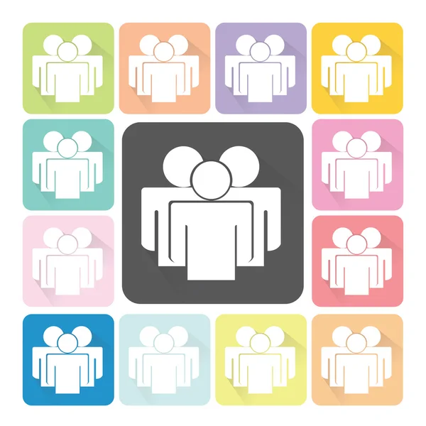 People Icon color set vector illustration — Stock Vector