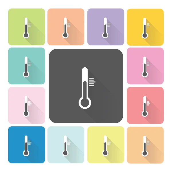 Thermometer Symbol Farbe eingestellt Vektor Illustration — Stockvektor