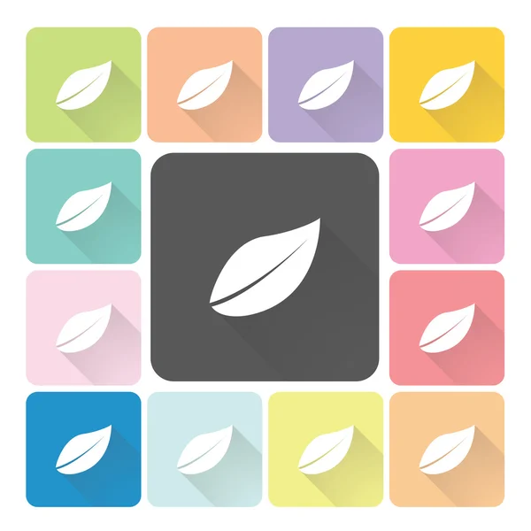 Leaf Icon color set vector illustration — Stock Vector