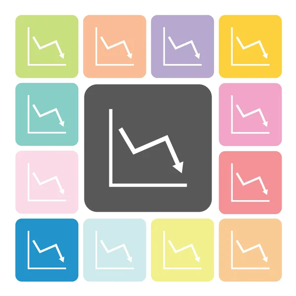 Graph Icon color set vector illustration — Stock Vector