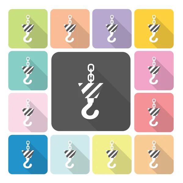 Crane hook Icon color set vector illustration — Stock Vector