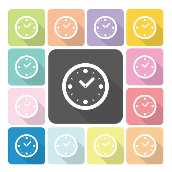 Clock Icon color set vector illustration — Stock Vector