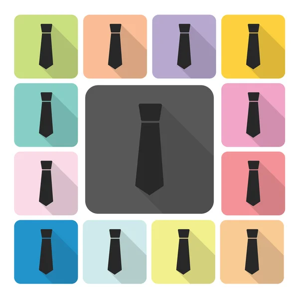 Tie Icon color set vector illustration — Stock Vector