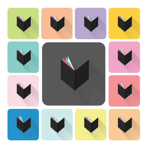 Book Icon color set vector illustration. — Stock Vector