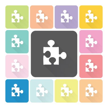 Vektör çizim Jigsaw simge renk ayarla