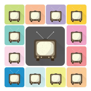 Vektör çizim televizyon simge renk ayarla