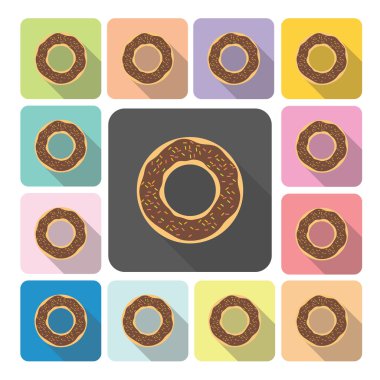 Vektör çizim çörek simge renk ayarla