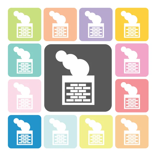Pipe and smoke Icon color set vector illustration — Stock Vector