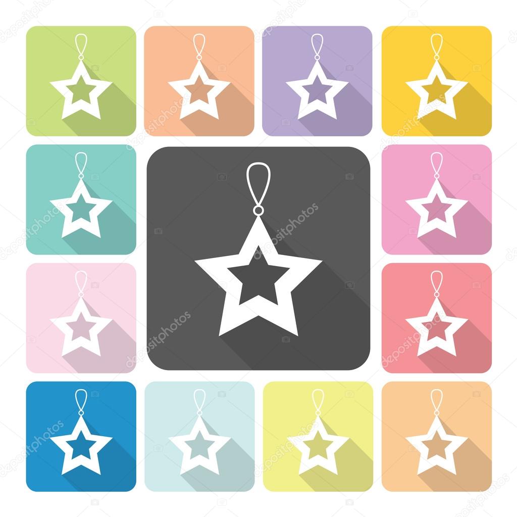 Star Icon color set vector illustration