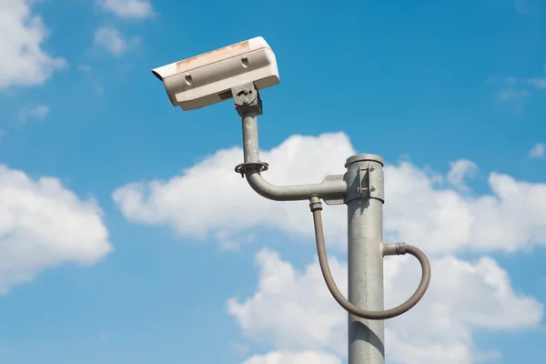 The traffic security CCTV camera operating on road detecting tra — Stock Photo, Image