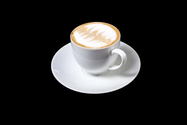 Taza de café expreso un café sobre fondo negro — Foto de Stock