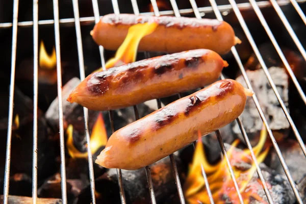 BBQ sausages on the grill. — Stock Photo, Image