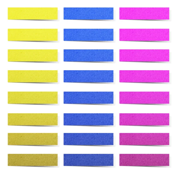 Ripped colorful sticky papers on white background. — Stock Photo, Image