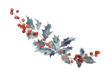 Mutlu Noeller ve yeni yıl suluboya el resmi