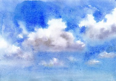 Kış Soyut suluboya el çizimi arka plan şekilleri