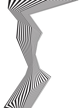 siyah ve beyaz mobious dalga çizgili optik soyut tasarım