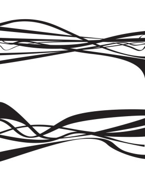 siyah ve beyaz dalga şerit tasarım kümesi