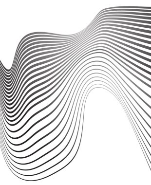 siyah ve beyaz mobious dalga şerit optik sanat tasarım