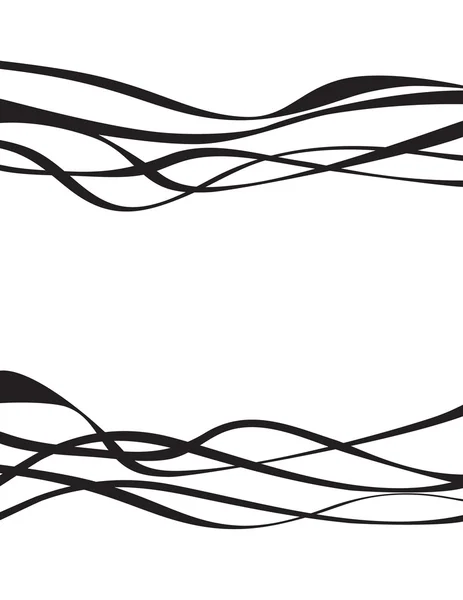 Conjunto de design de faixa de onda preto e branco — Vetor de Stock