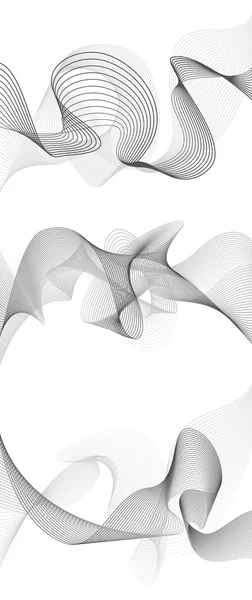 Elemento de onda abstracta para el diseño de escala de grises — Archivo Imágenes Vectoriales