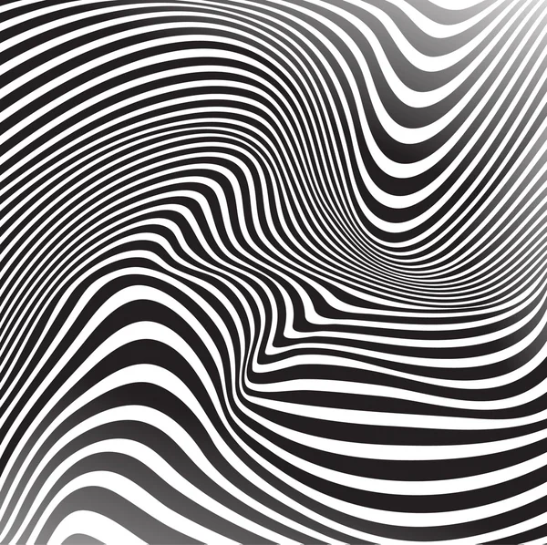 Оптичне мистецтво оптичний смугастий хвилястий фон — стоковий вектор