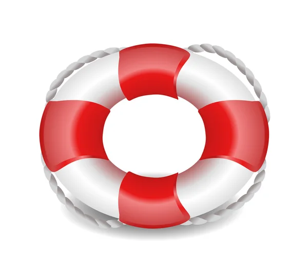 Lifebelt, lifebuoy isolated on white red and white — Stock Vector