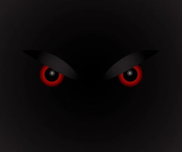 Malvados ojos peligrosos sobre fondo negro — Vector de stock