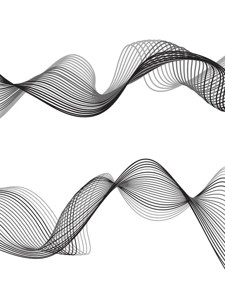 Böjda linjer bakgrunden vit och grå och svarta vektor — Stock vektor