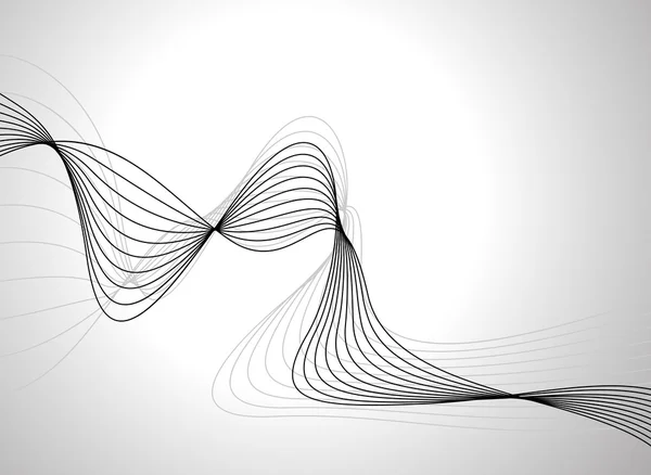 Böjda linjer bakgrunden vit och grå och svarta vektor — Stock vektor