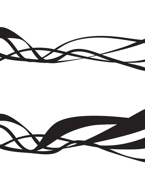 黒と白の波ストライプ デザイン セット — ストックベクタ