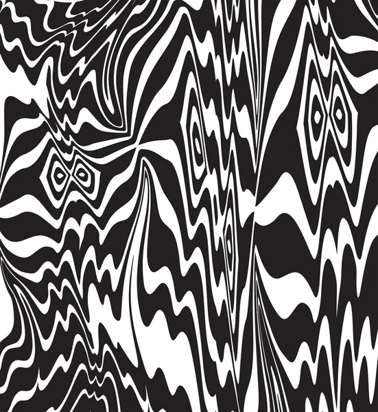 Optical art background op art balck and white — Stock Vector