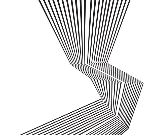 Черно-белая волновая полоса оптической абстрактной конструкции — стоковый вектор