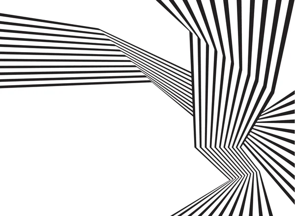 Schwarz-weißer Wellenstreifen optische abstrakte Gestaltung — Stockvektor