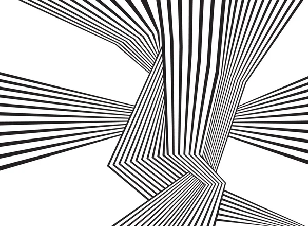 黑白移动波条纹光学抽象设计 — 图库矢量图片