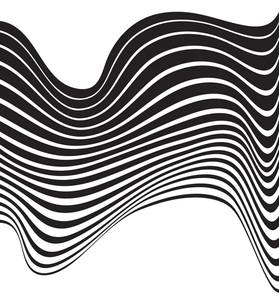 Preto e branco onda mobious stripe design de arte óptica — Vetor de Stock