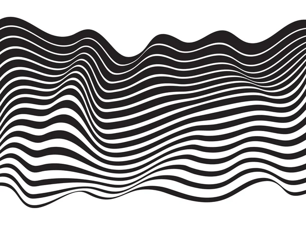 Siyah ve beyaz mobious dalga şerit optik sanat tasarım — Stok Vektör
