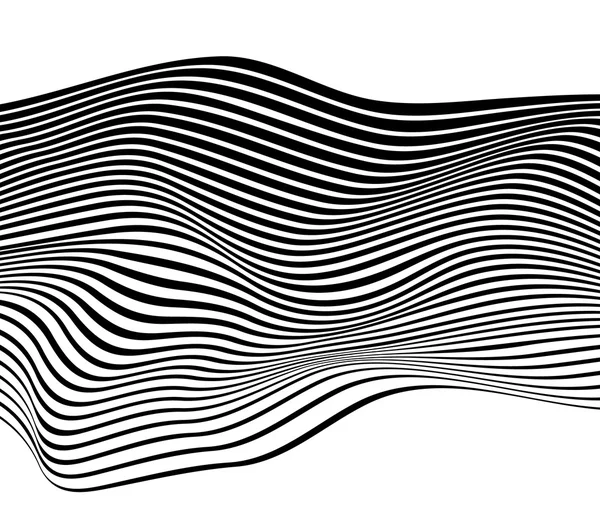 Blanco y negro onda mobious rayas diseño óptico opart Ilustración de stock