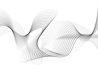 Beyaz arka plan üzerinde izole soyut gri dalga. Vektör illustra