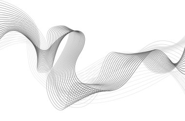 Beyaz arka plan üzerinde izole soyut gri dalga. Vektör illustra