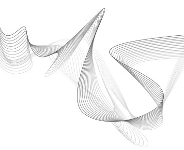 Beyaz arka plan üzerinde izole soyut gri dalga. Vektör illustra