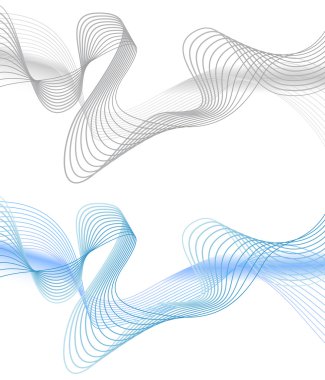 Beyaz arka plan üzerinde izole soyut gri dalga. Vektör illustra