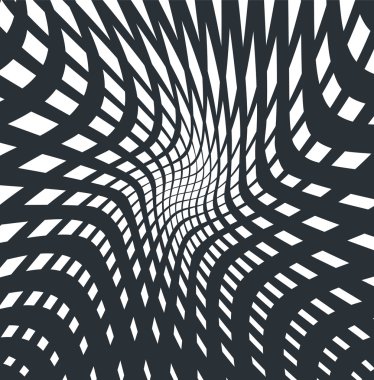 optik art opart çizgili dalgalı arka plan soyut dalgalar siyah bir