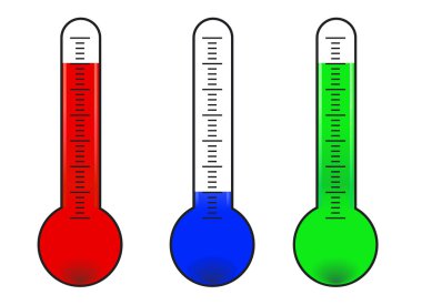 termometre simgesi, düz sembol, minnimal simge tasarımı kırmızı mavi sha