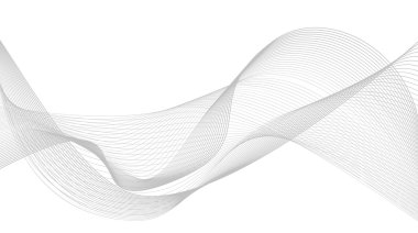 Beyaz arka plan üzerinde izole soyut gri dalga. Vektör illustra